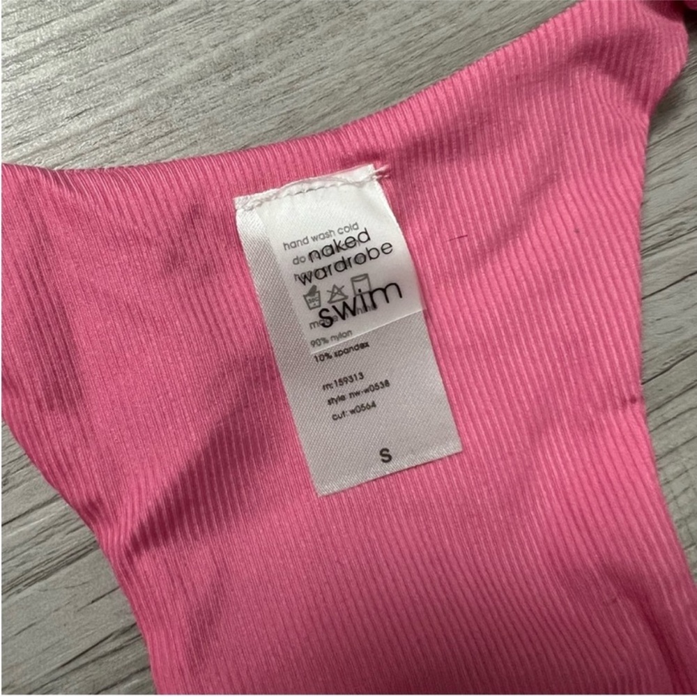 NEW NAKED WARDROBE Pink Ribbed Racerback Bra Top
Size Small - Picture 9 of 12